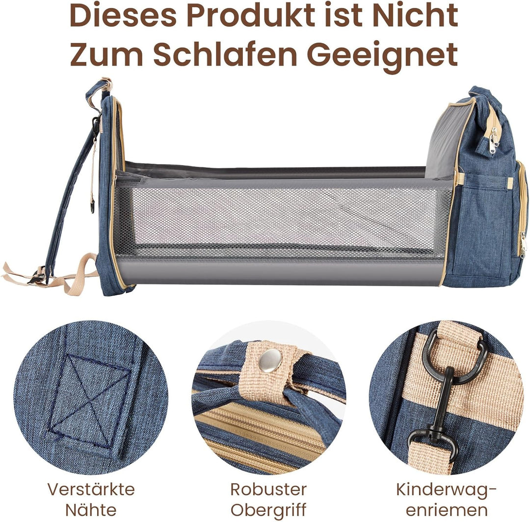 Multifunktionaler Wickelrucksack Baby – Wasserdichte Wickeltasche Rucksack aus Oxford Stoff mit Isol