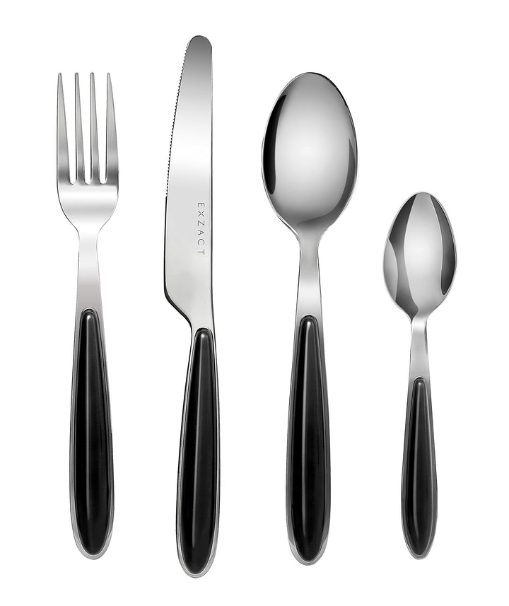 Exzact Rostfrei Stahl Besteck Set EX07 Schwarz 16st, Schwarz 16st