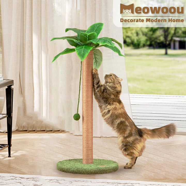 Kratzsäulen 84 cm niedlicher Katzenkratzer Kätzchen Kratzbaum mit Sisalseil für Wohnungskatzen Palme