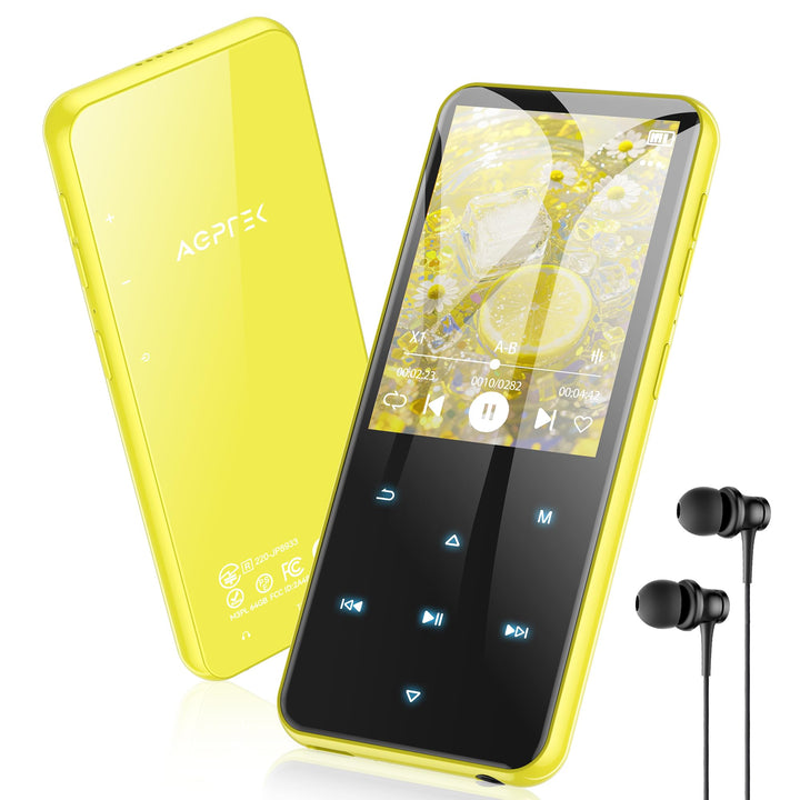 AGPTEK 64GB MP3 Player Bluetooth 5.3 mit 2,4" TFT Farbbildschirm, HiFi Musik Kinder MP3 Player mit L