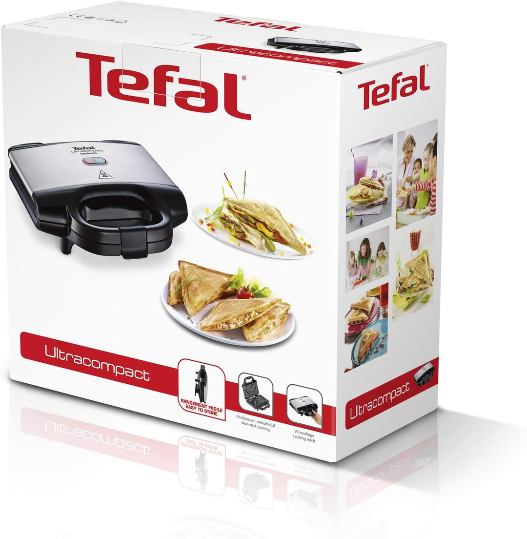 Tefal Ultracompact Sandwichmaker SM1552 | für dreieckige Sandwichtoasts | antihaftbeschichtete Platt