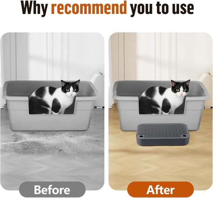 Kalolary Katzenstreu-Rampe mit Filtersystem – rutschfeste Treppe für Katzentoilette, Litter Catcher