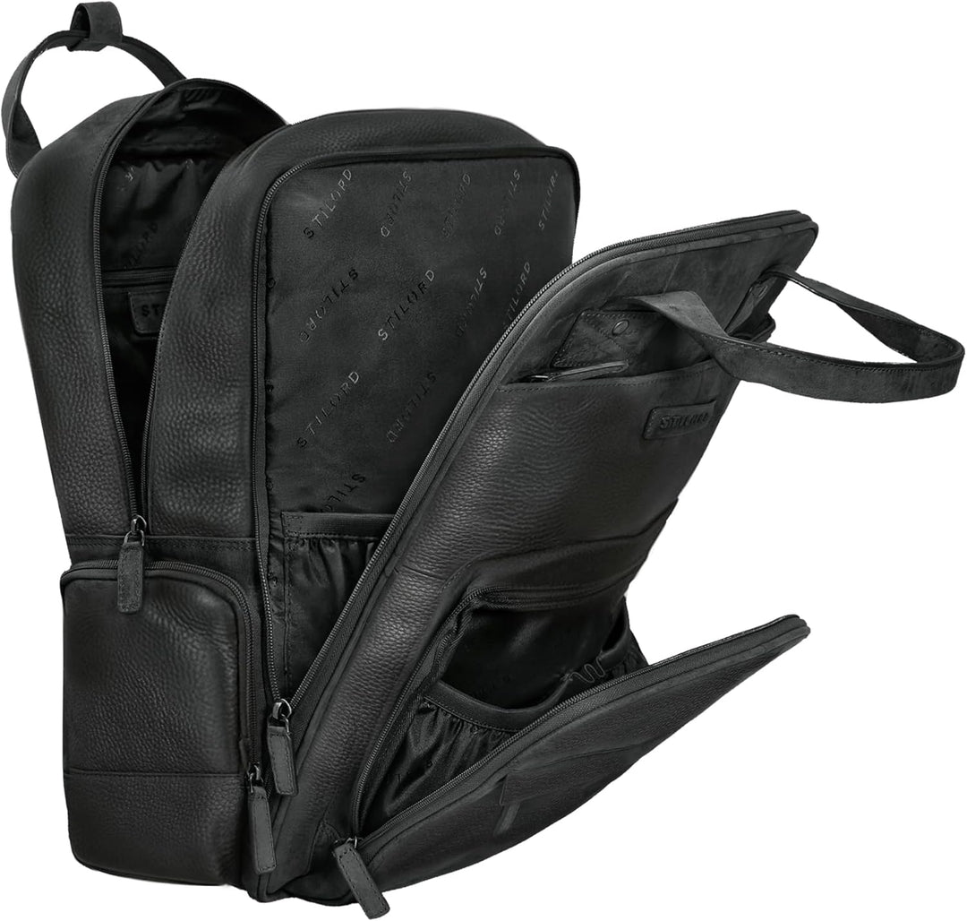 STILORD 'Fiena' Leder Wickelrucksack Gross Damen - grosser Babyrucksack & Windelrucksack - elegante