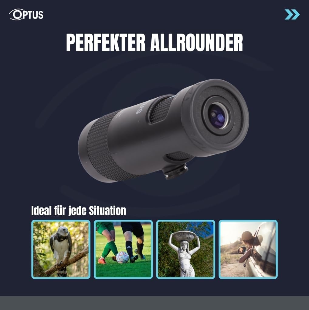 Optus Zoom Monokular 7-21x21 mit Stativanschluss Augenmuschel für Brillenträger kompaktes Fernrohr f