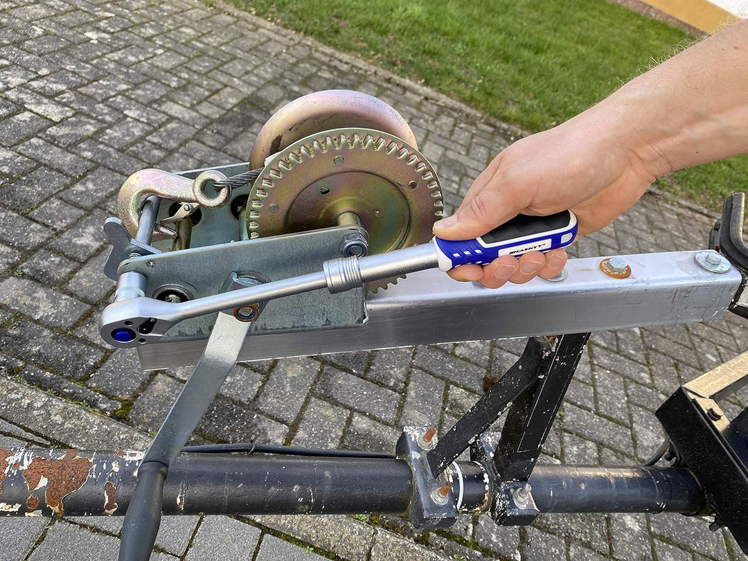 HASKYY | 1/2" + 3/8" + 1/4" | Teleskop-Ratsche-Knarre-Set I Umschaltknarre ausziehbar | feinverzahnt