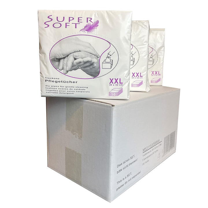 SuperSoft (Das Original), 150 seifenfreie Wisch- & Pflegetücher, trocken, aus Viskose & PES, sehr we