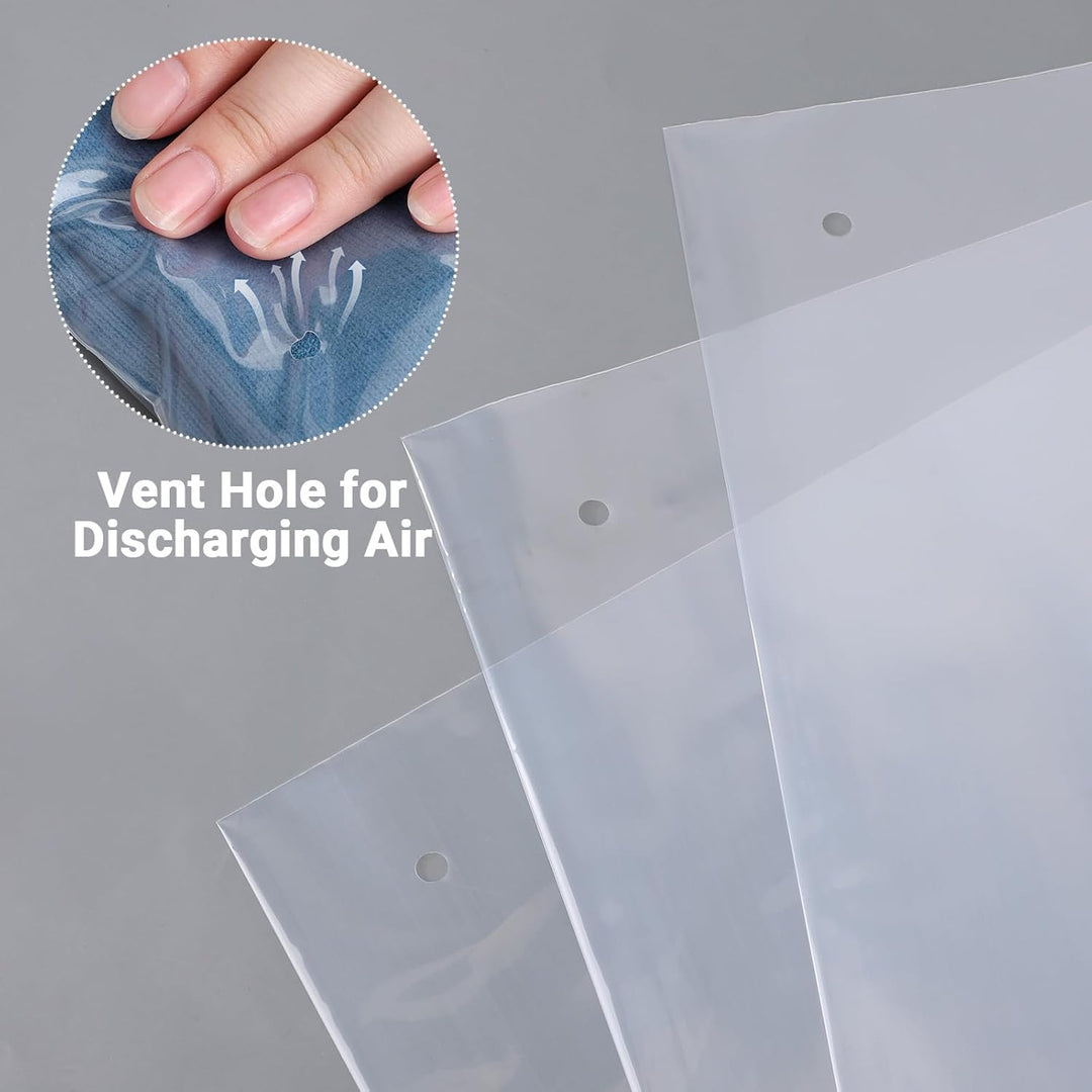 Zip Beutel, 50 Stück 30 * 40cm Plastikbeutel Verschliessbar für Kleidung, Transparente und Wiederver