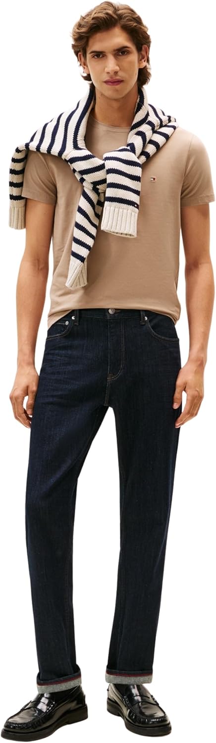 Tommy Hilfiger Herren Kurzarm T-Shirts XS Beige (Coastal Taupe), XS Beige (Coastal Taupe)