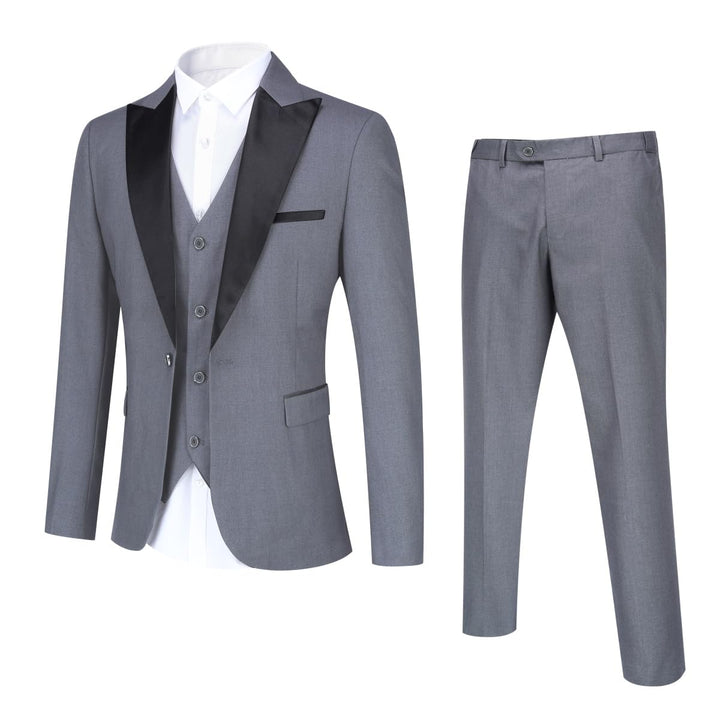 YOUTHUP Anzug Herren Regular Fit 3 Teilig Anzüge Peak Lapel Morden Herrenanzug Business Hochzeit Smo
