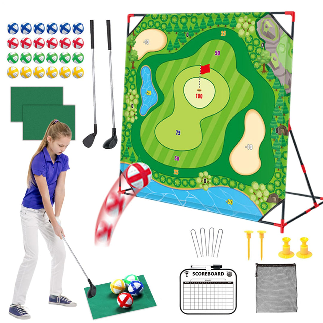 Generisch Kids Golf Set, Golf -Chipping -Spiel,Battle Golf Game Chipping Mat | mit Clubbällen Aufbew