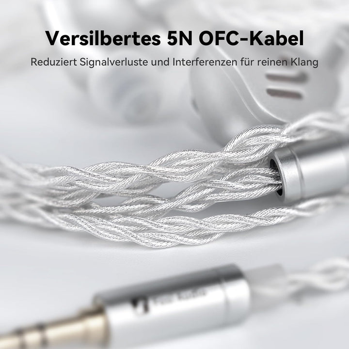 Fosi Audio IM4 Offene Hi-Fi-In-Ear-Monitor-Kopfhörer, 10-mm-Beryllium-Treiber, N52-Doppelmagnet und