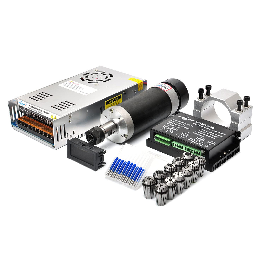 Daedalus CNC Bürstenloser Spindelmotor Kit, 600w, ER16, 48V DC, 9000RPM ER16 600 W Er16-Kit, ER16 60