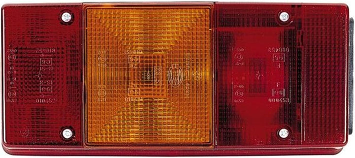 HELLA Rückleuchte - Glühlampe - 12V - Anbau - ECE - Lichtscheibenfarbe: rot - Stecker: Flachstecker