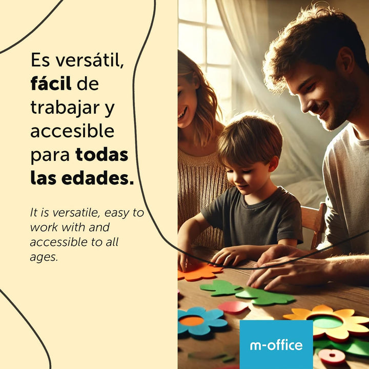 m-office Moosgummi Platten 40x60cm, Bunte EVA Foam Bastelplatten für Kinder, DIY, Schule, Deko &amp; Kun
