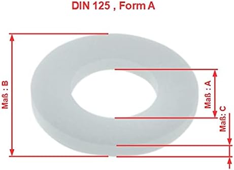 SN-TEC Kunststoff/Polyamid Unterlegscheibe 21 mm für M20 DIN 125 Form A (100 Stück), 100 Stück
