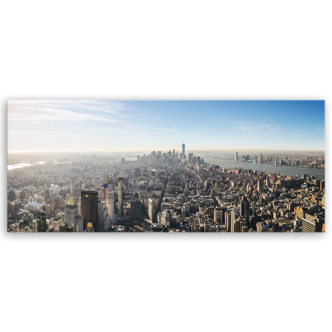 ge Bildet Bild auf Leinwand | Manhattan - New York City H in 120x50 cm als Panorama Wandbild XXL | W
