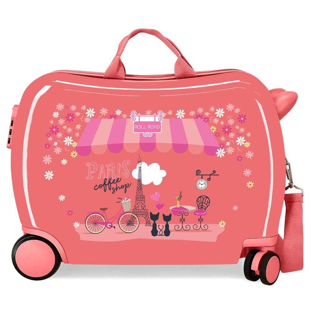Roll Road Coffee Shop Rosa Kinderkoffer 50 x 39 x 20 cm starres ABS-Seitenkombinationsschloss 34 l 1