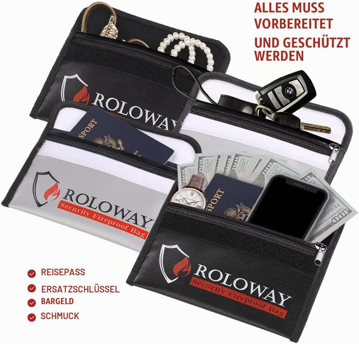 Kleine feuerfeste Tasche (127 x 203 cm) nicht kratzende feuerfeste Geldtasche feuerfeste Geldbörse f