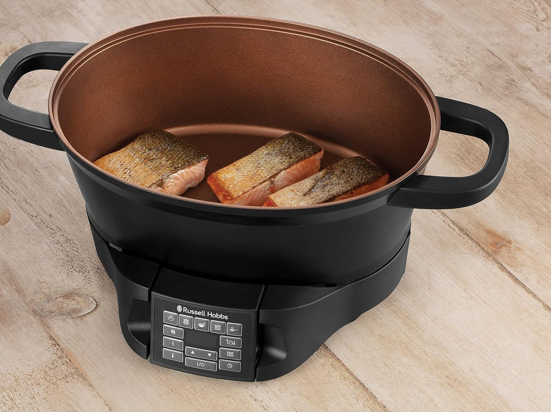 Russell Hobbs Multikocher 6,5l [digitales Display] 8 Kochfunktionen (Slow Cooker, Dampfgarer, Reisko