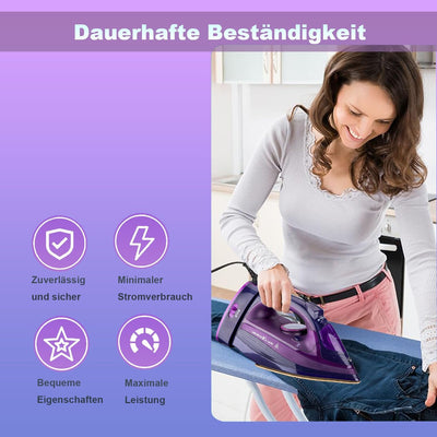 Dampfbügeleisen kabellos 2400 W Cordless Steam Iron, kabelloses Bügeleisen, Sohle mit keramischer An
