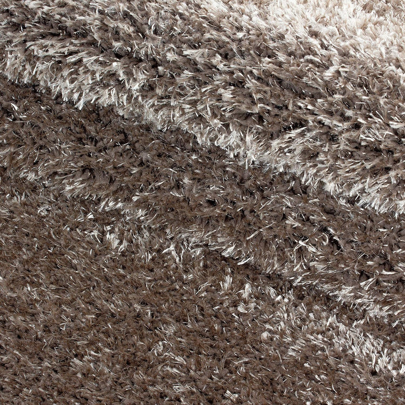 HomebyHome Shaggy Teppich Läufer Flur 80x150 cm - 50 mm Florhöhe Hochflor Wohnzimmerteppich Taupe Ex