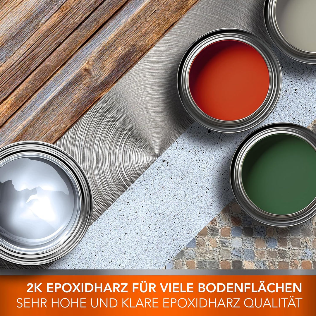 BEKATEQ 2K Fliesenfarbe für Boden- und Wandfliesen, 1kg Silbergrau seidenglänzend, aussen & innen -