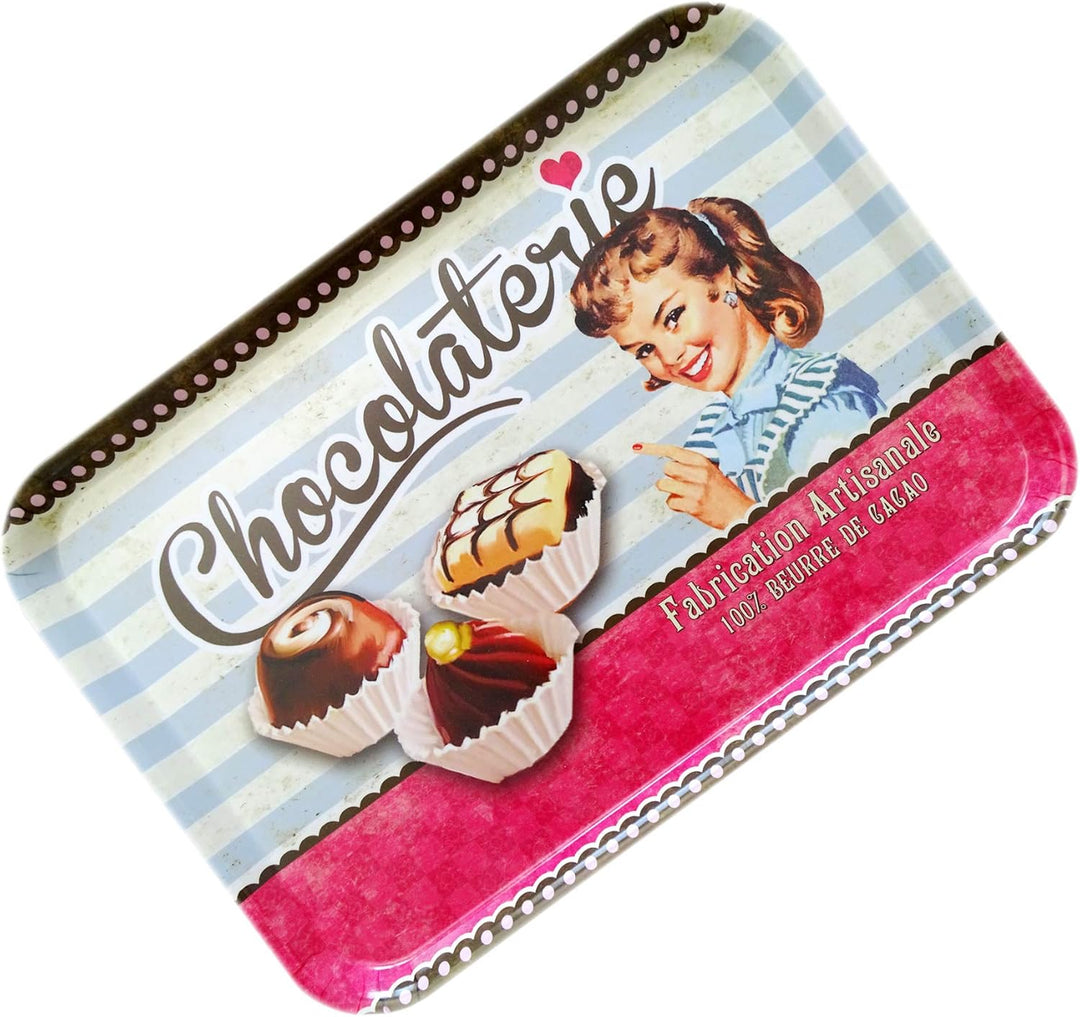 Lashuma Retro Kunststofftablett bunt, Robustes Geschirrtablett 45x31 cm, Serviertablett gross, Desig