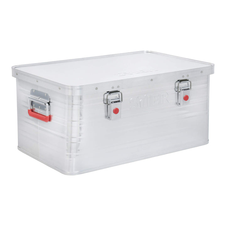 STIER Alubox, Aluminiumbox 50L, Staub- und spritzwasserresistent, mit Gummidichtung und 2 Klapphandg