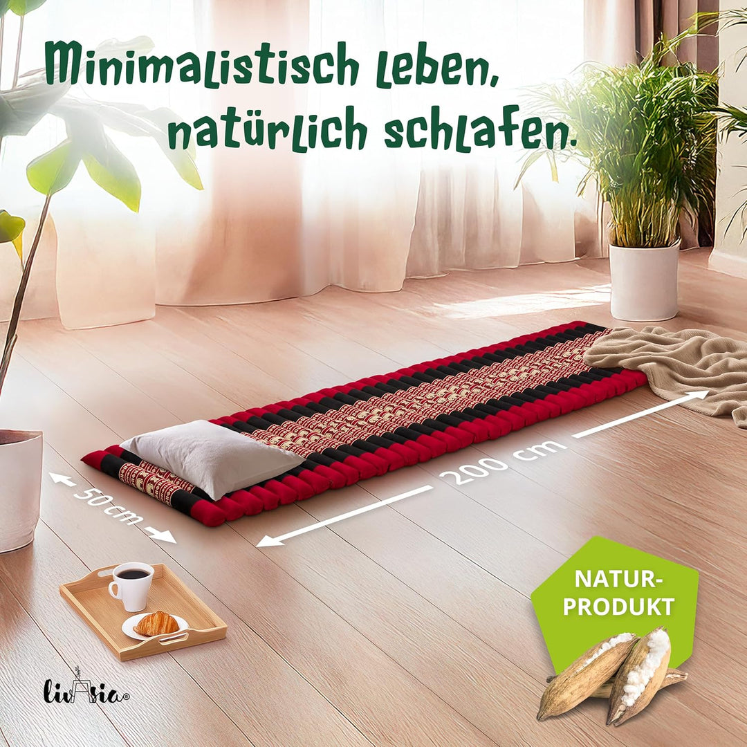 livasia Rollmatte Rollmatratze L-200x110x4,5cm, Gästebett Gästematratze 1 Person, Reisebett Kofferra