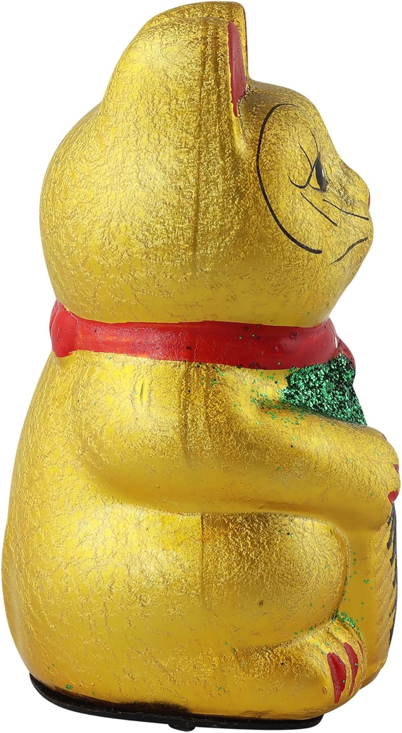 Superfreak Glückskatze - Maneki-Neko - Winkekatze aus Keramik - 17 cm - Gold, 17 cm