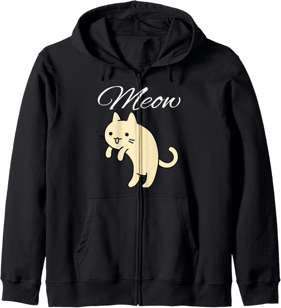 Miauen Kätzchen Meme Kawaii Karikatur Kapuzenjacke
