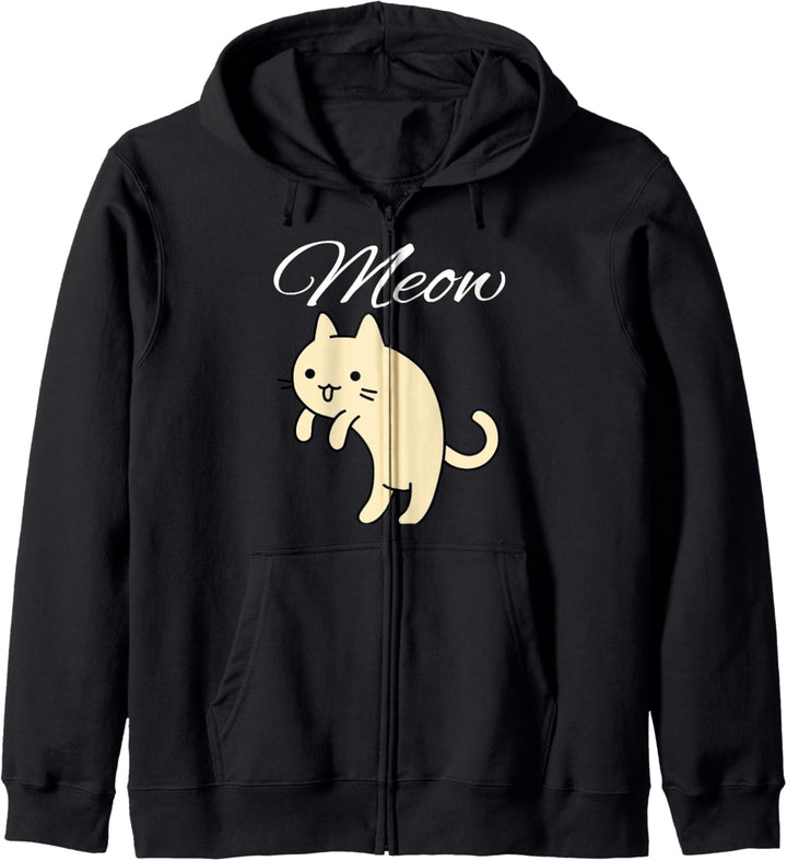 Miauen Kätzchen Meme Kawaii Karikatur Kapuzenjacke