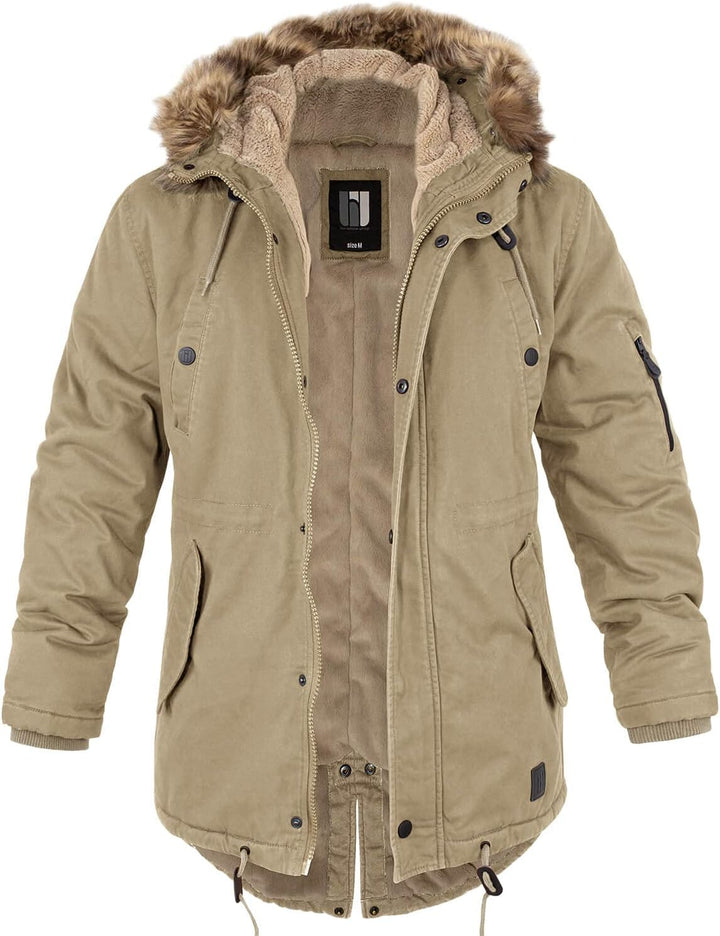 bw-online-shop Winterparka Fishtail mit Futter Herren Parka Jacke XS Camel, XS Camel