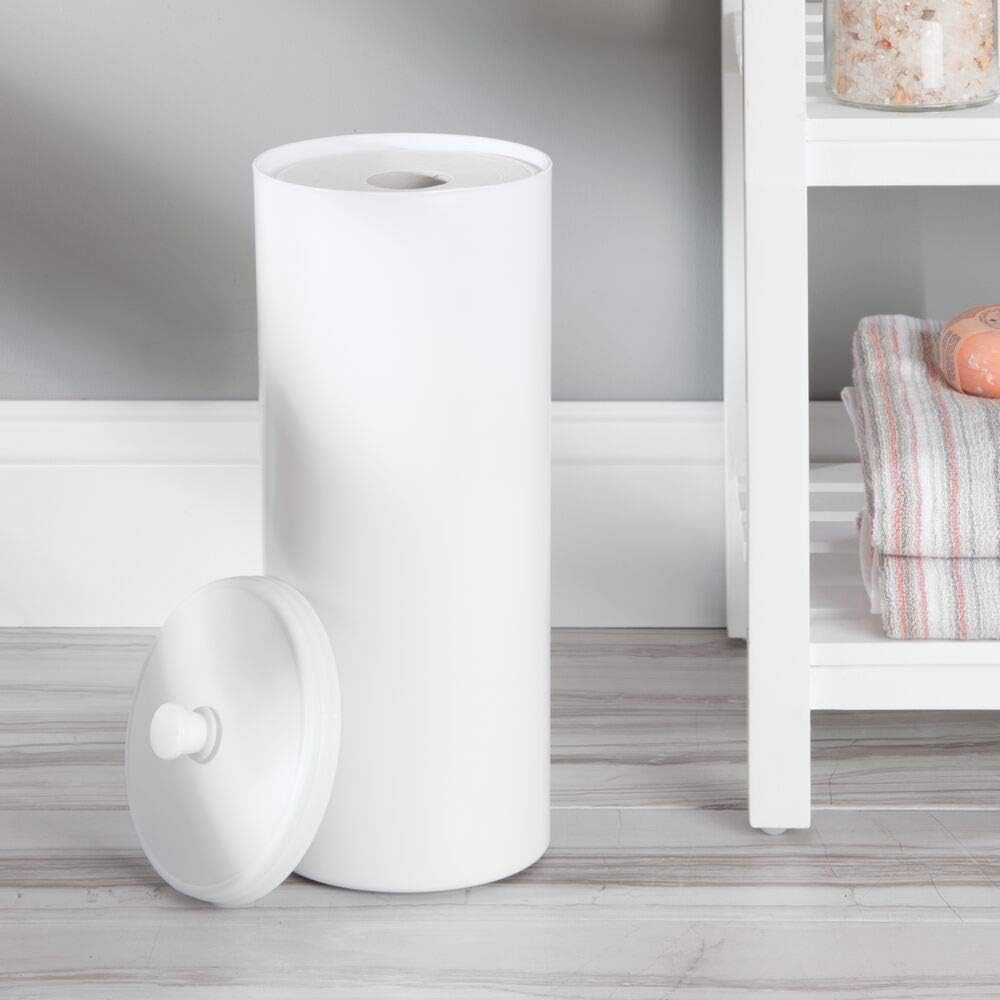 mDesign grosser Toilettenpapierbehälter mit Deckel - Toilettenpapieraufbewahrung aus Kunststoff (Dur