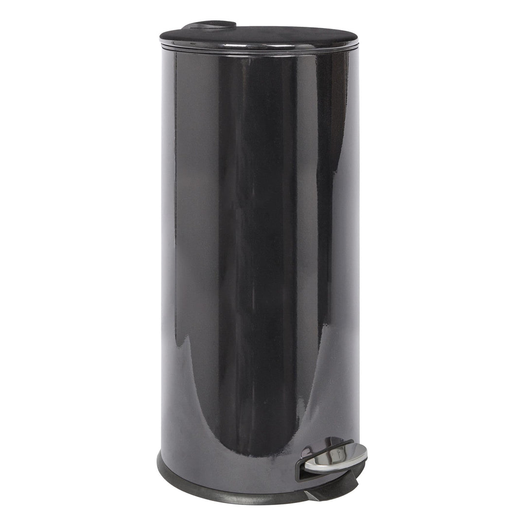 Harbour Housewares 30L Edelstahl Treteimer Schwarz Küchenmülleimer Bin | 30L Edelstahl Treteimer in