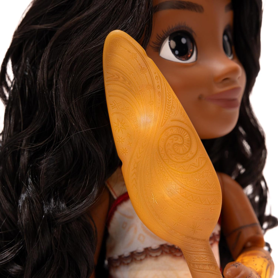 Disney Vaiana 2 Sängerin Vaiana 35 cm Puppe mit Ruder, Offiziell Jakks Pacific, Beinhaltet EIN leuch