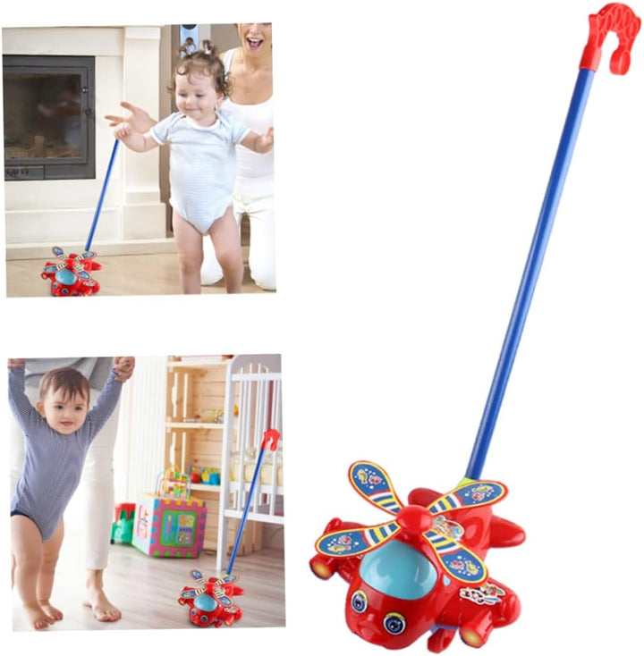 Schiebespielzeug, Baby-Schiebeflugzeug, Spielzeug mit langem Griff, Laufspielzeug für Kleinkinder, S