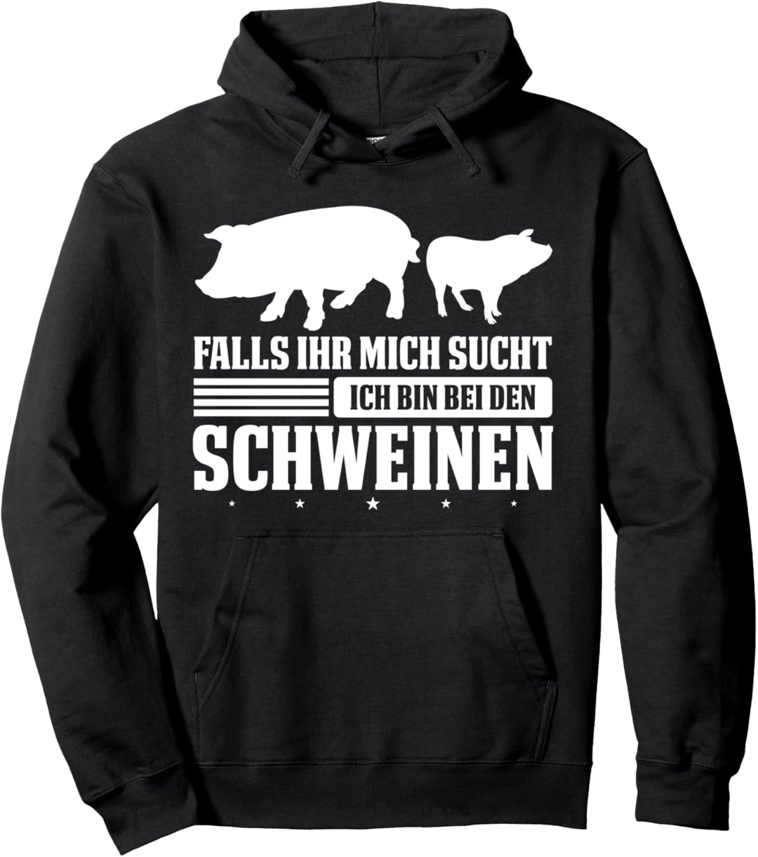Schwein Schweine Bauer Pullover Hoodie