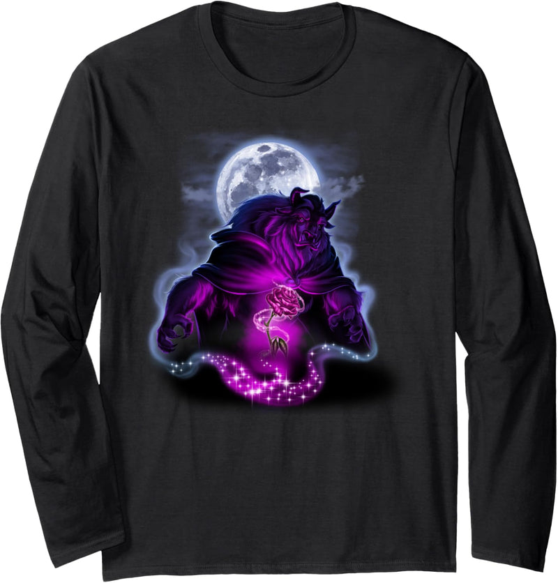 Disney Beauty And The Beast Purple Moonlit Silhouette Langarmshirt