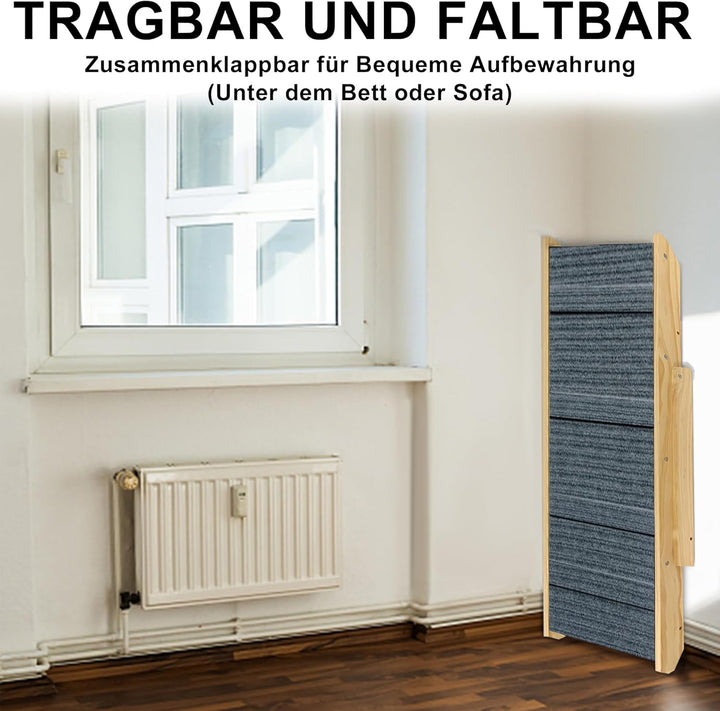 YRHome 2-in1 Klappbar Hunderampe Auto aus Holz Hundetreppe für grosse Katzen und Hunde Haustiertrepp