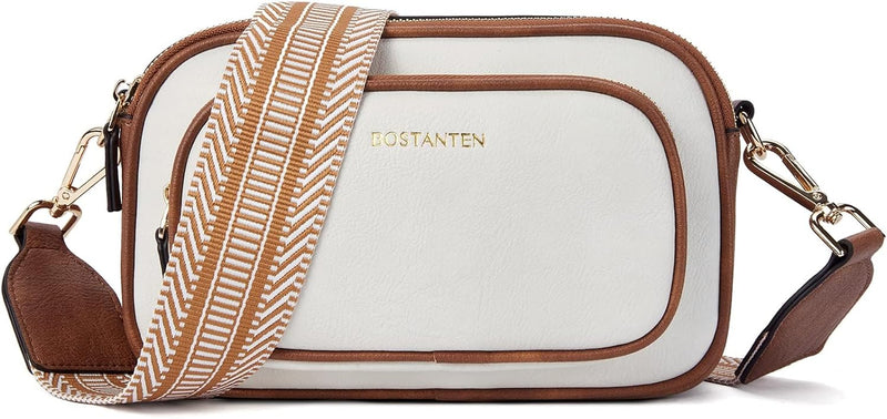 BOSTANTEN Damen Handy Umhängetasche, PU Leder Crossbody Schultertasche, Umhängetasche mit Breitem Gu