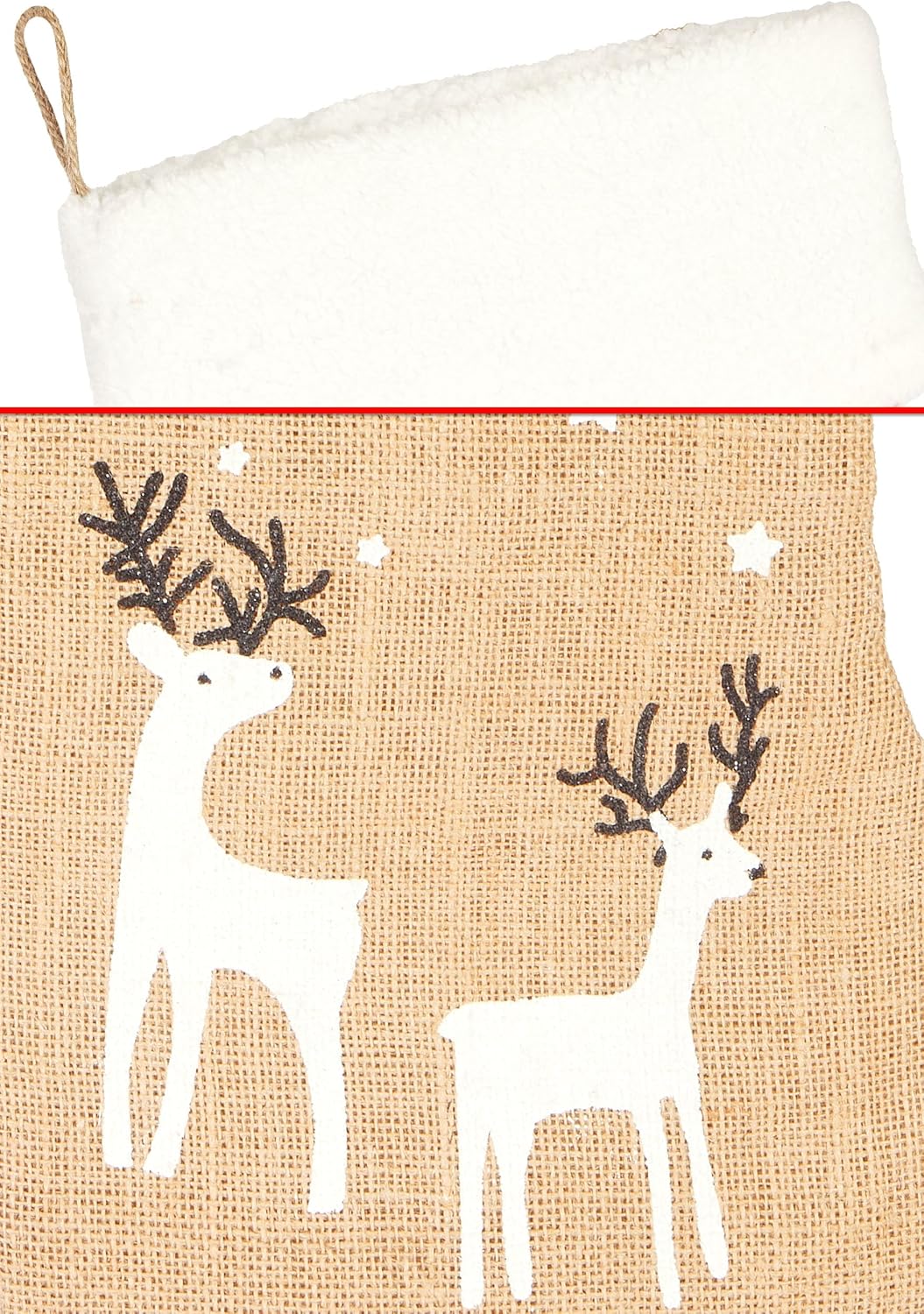 BRUBAKER 2er Set Weihnachtsstrumpf zum Befüllen und Aufhängen - 52 cm gross - Nikolausstrumpf für We