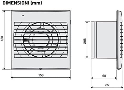 S & P 100 – Abluftventilator Badezimmer/Toilette decor-100ch 2500RPM 13 W