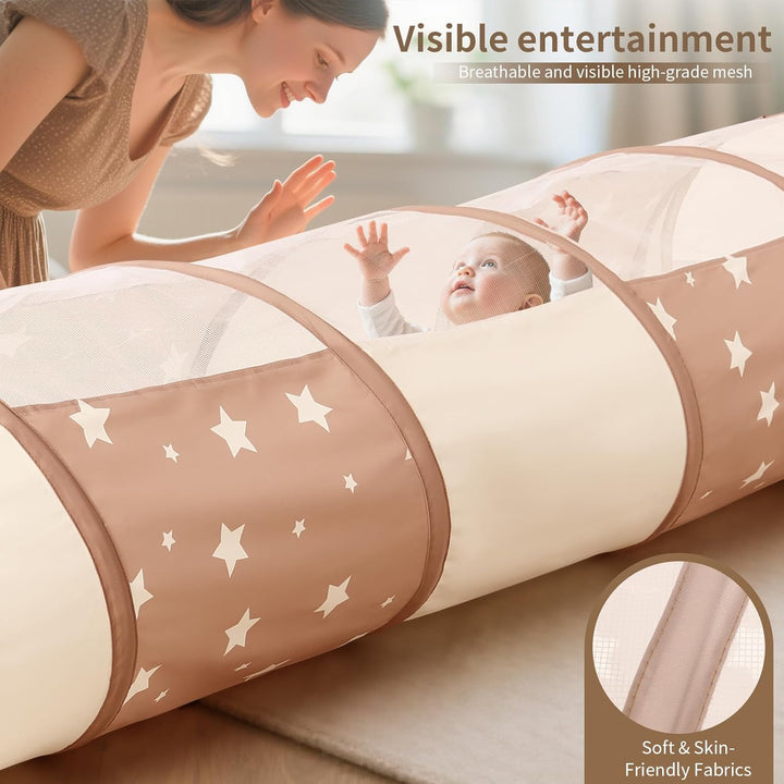 Sumbababy Pop up Spieltunnel für Kinder Indoor: 175×46cm Outdoor Klappbares Tunnel für Kinder Motori