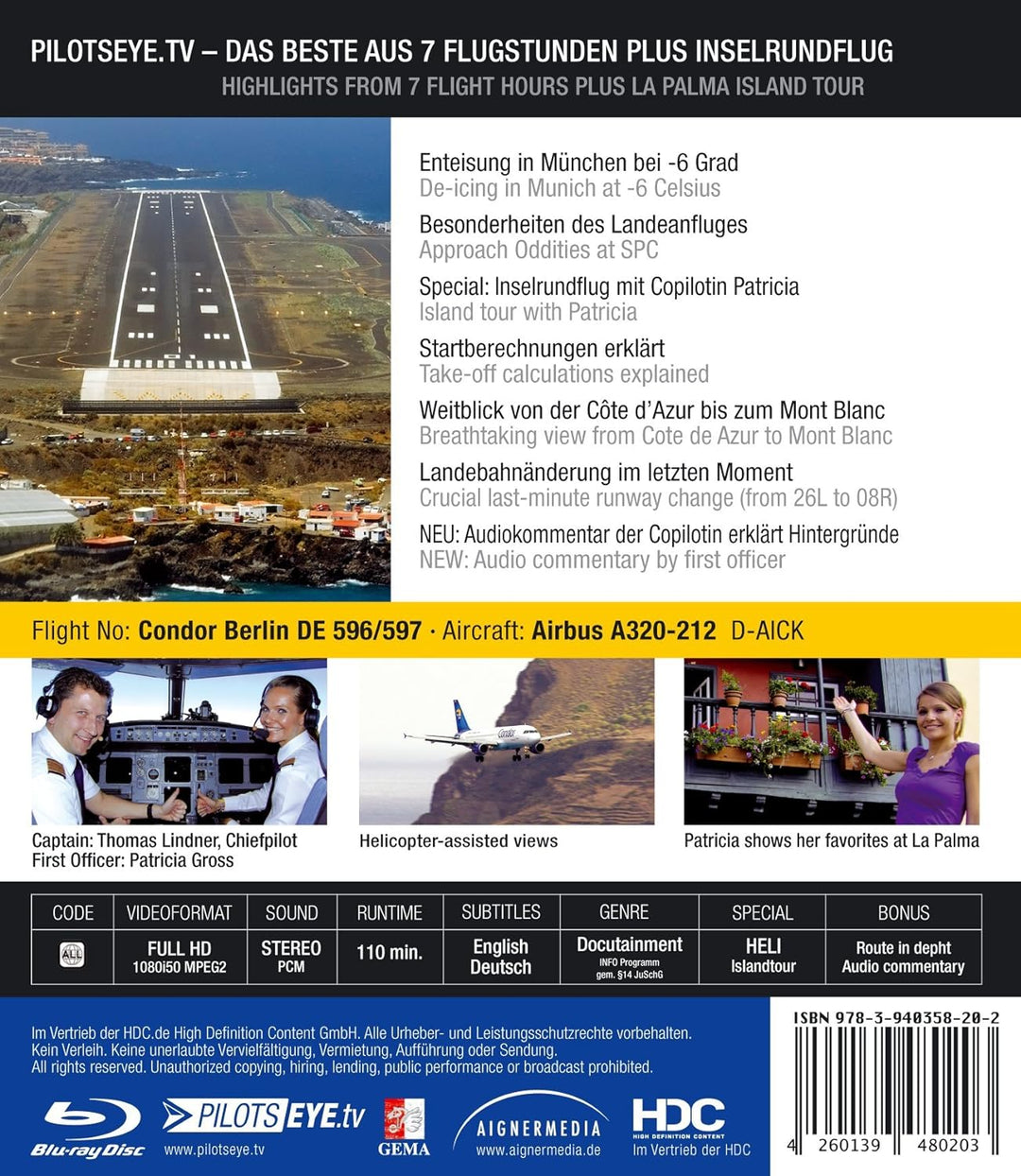 PilotsEYE.tv | LA PALMA | Cockpitmitflug A320 | CONDOR Berlin | "Airial Island" | Bonus: Helicopter