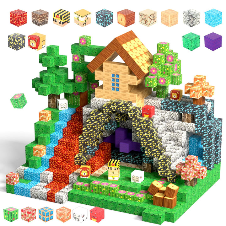 150 Stück Magnetische Bausteine,Magnetische Bausteine Bauspielzeug, Magnetisches Spielzeug Blöcke, M