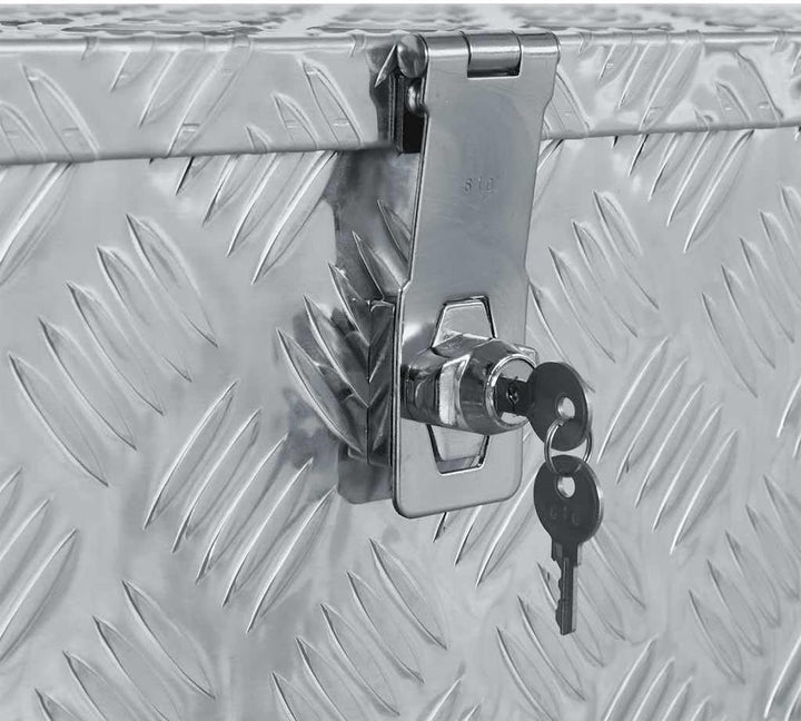 vidaXL Aluminiumkiste 80x30x35cm Alu Box Koffer Werkzeugbox Transportkiste 80 x 30 x 35 cm Silber, 8