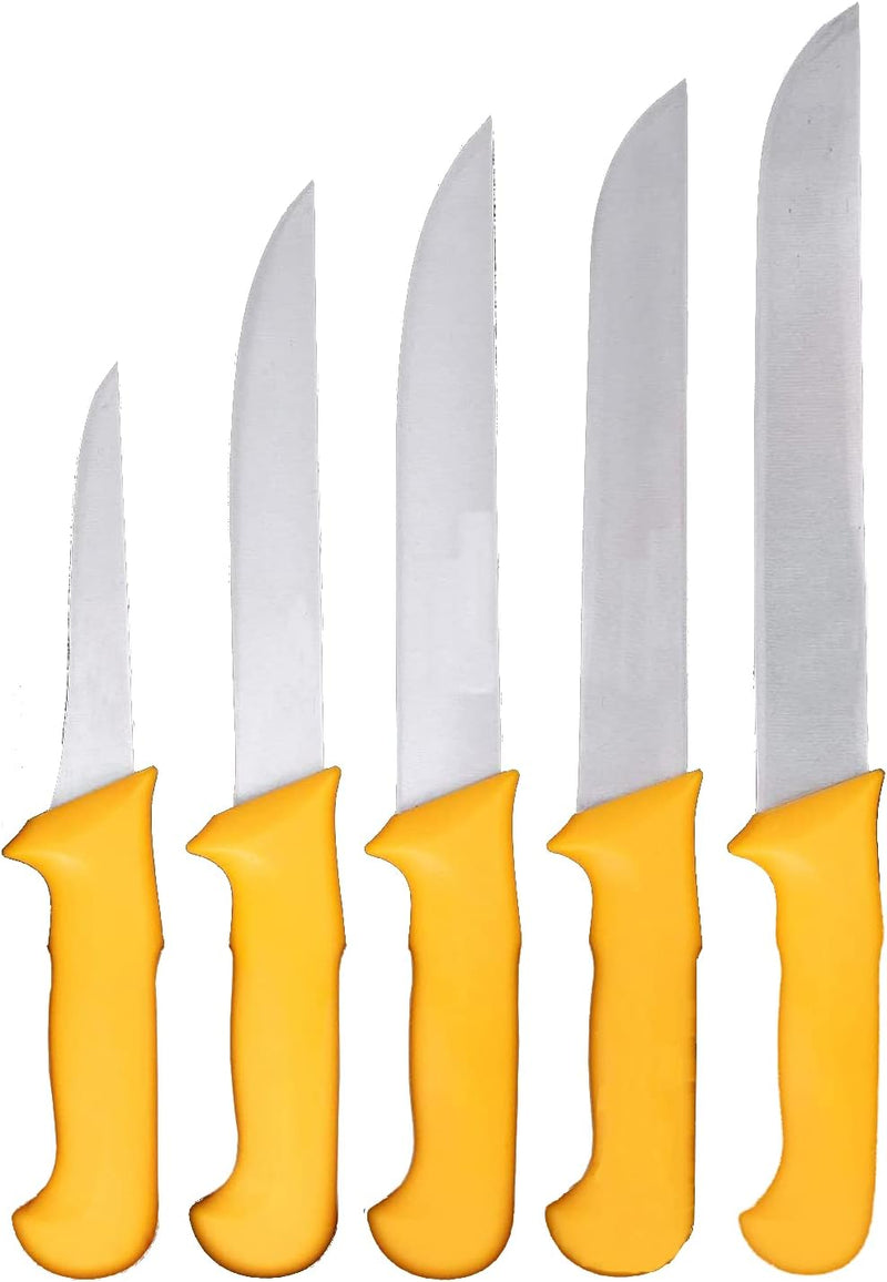 Profi Fleischermesser Set aus Edelstahl - Scharfes Metzgermesser Set bestehend aus 2x Fleischermesse