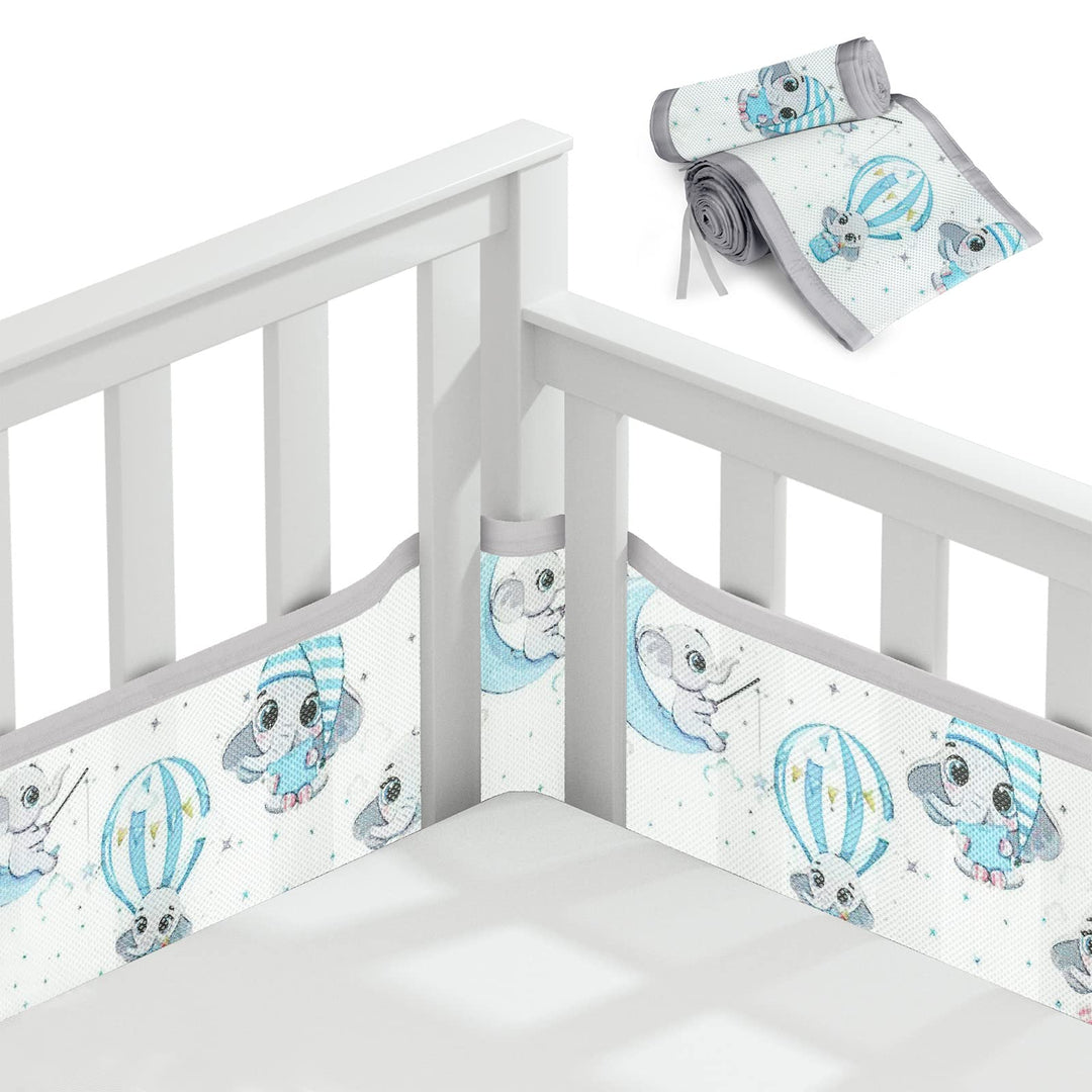 Aolso Bettumrandung Babybett, 2 Stück Nestchen für Kinderbetten Kantenschutz Baby Babybett, Atmungsa