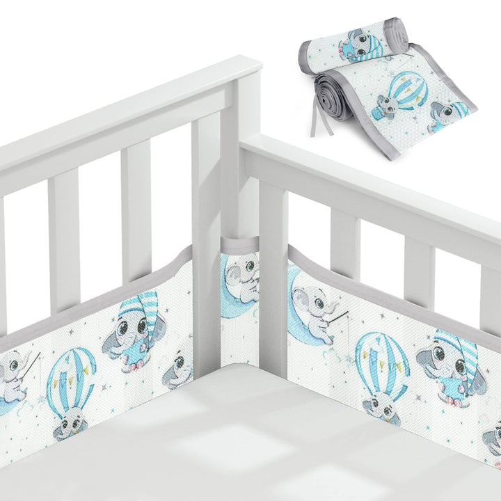 Aolso Bettumrandung Babybett, 2 Stück Nestchen für Kinderbetten Kantenschutz Baby Babybett, Atmungsa